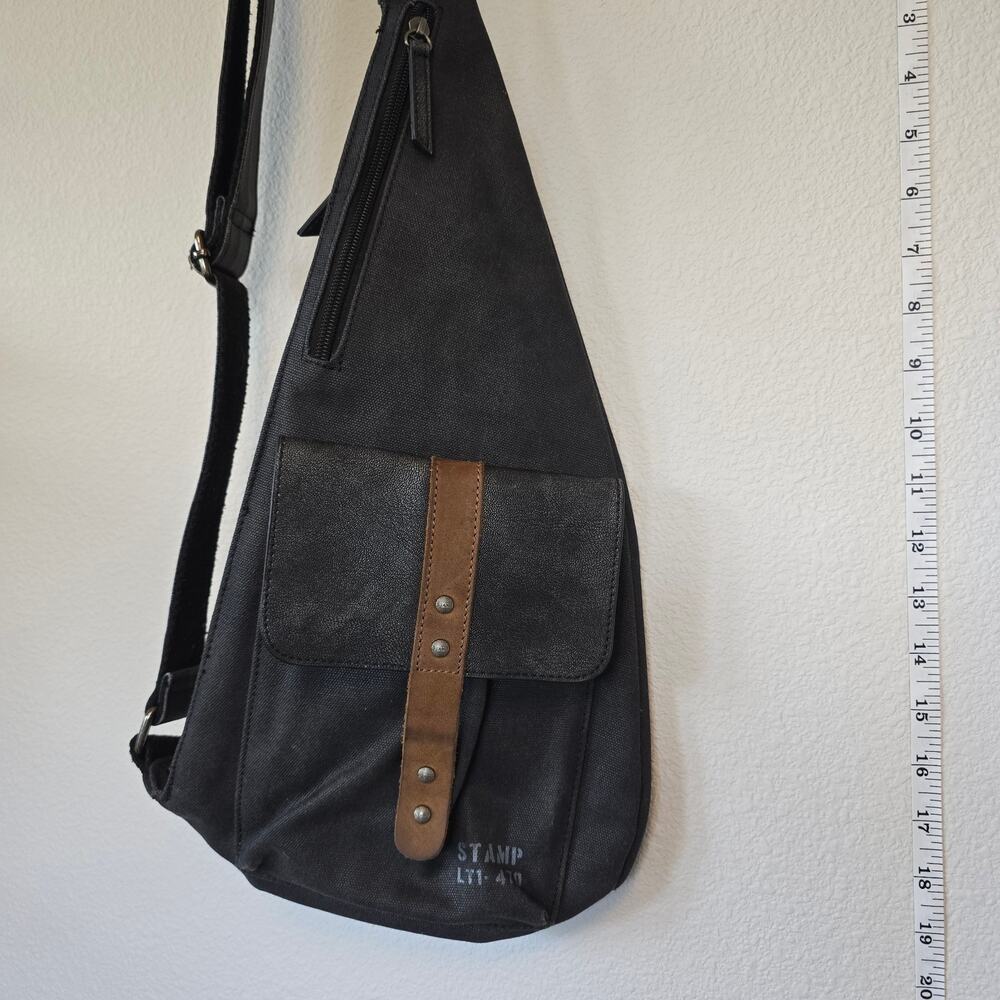 STAMP waxed canvas and leather crossbody LT1-470